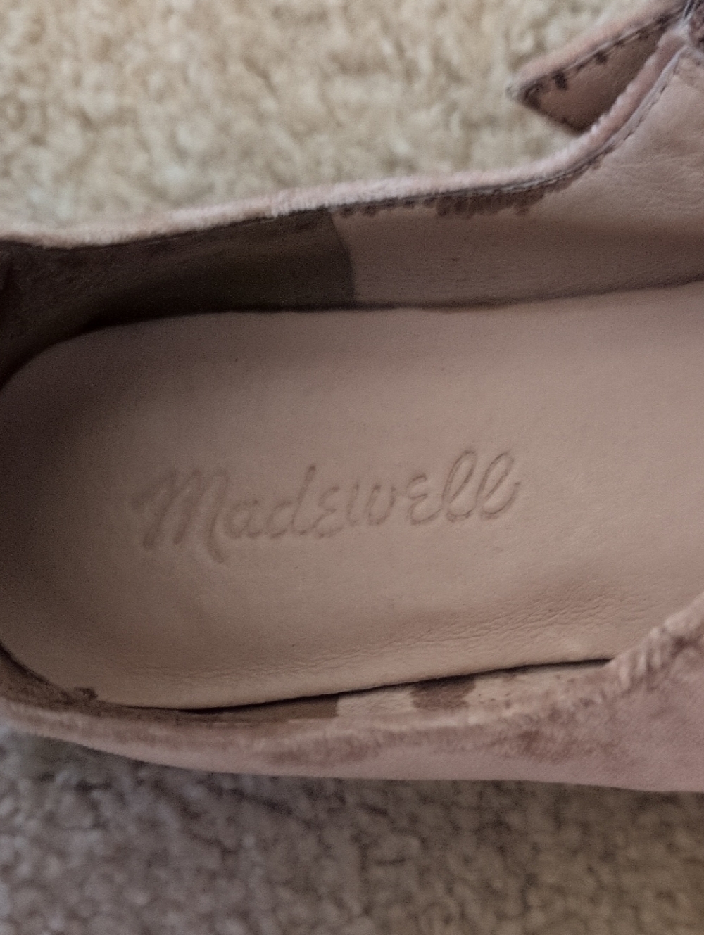 Madewell 'Julie' Triple Buckle Velvet Flats in Rose - Picture 3 of 11